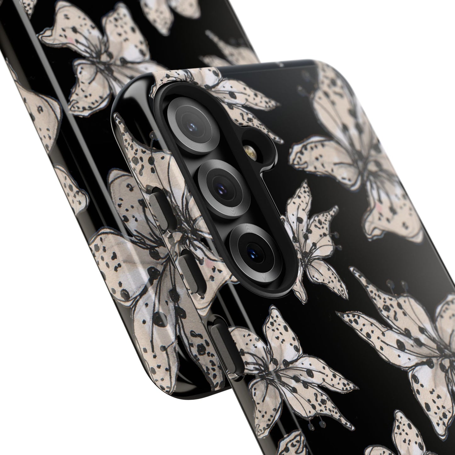 Spotted Lilies Black Phone Case