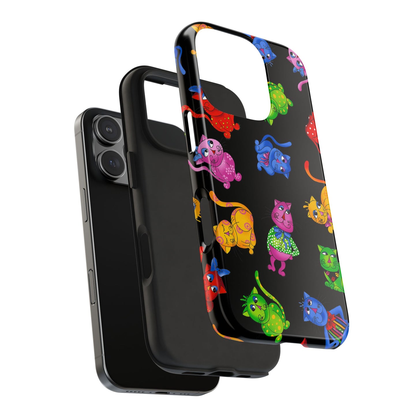 Tossed Cool Cats Black Phone Case