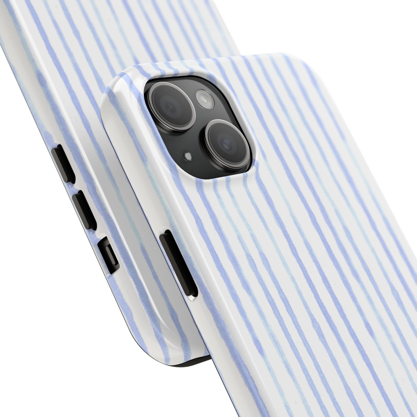 Happy Stripe White / Blue Phone Case