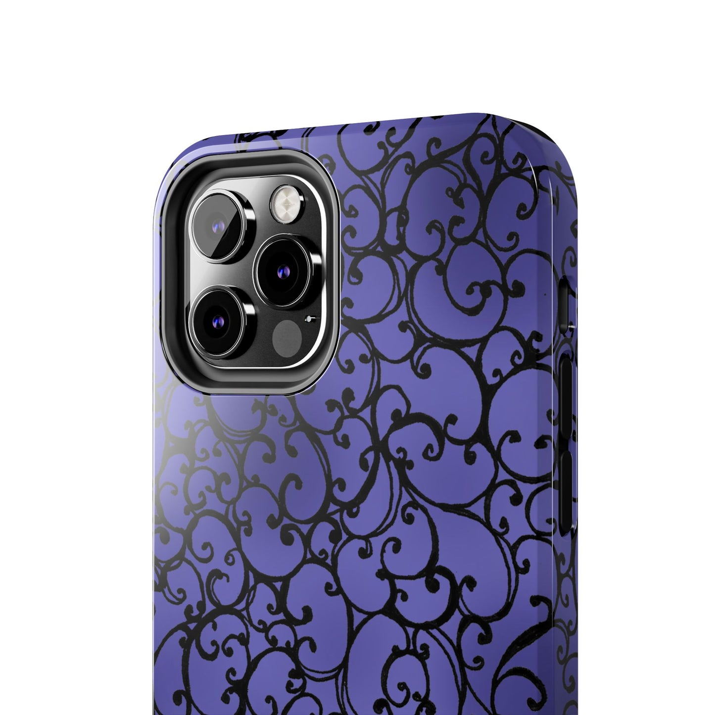 Scrollie Violet / Black Phone Case