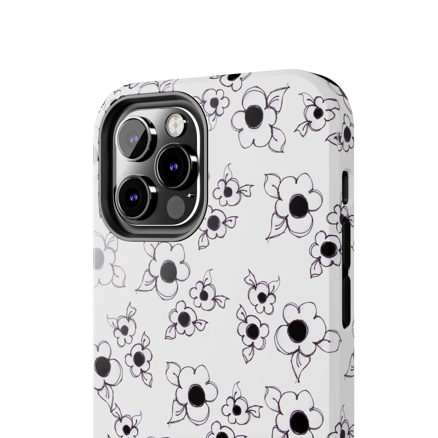 Daisy Cluster White / Black Phone Case