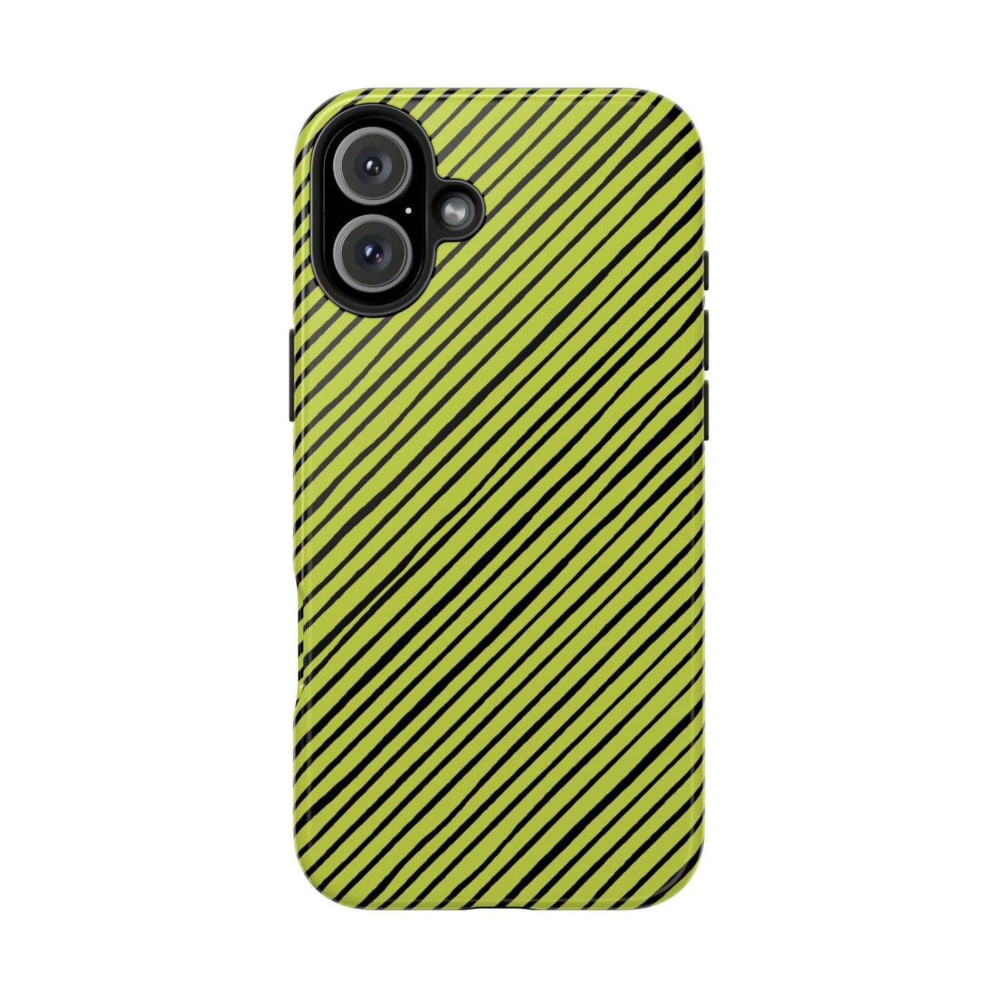 Quirky Bias Stripe Green / Black Phone Case