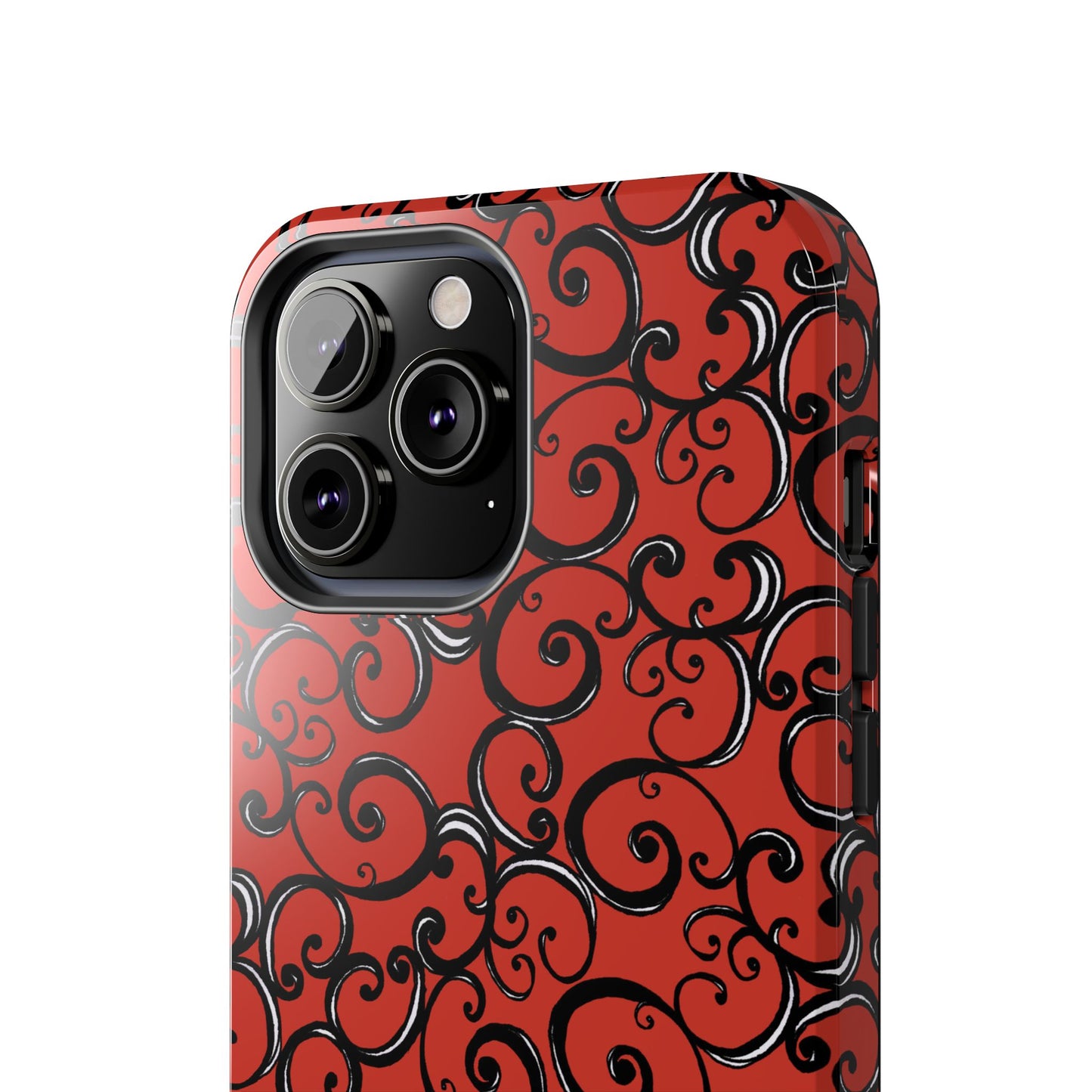 Curls Red / Black Phone Case