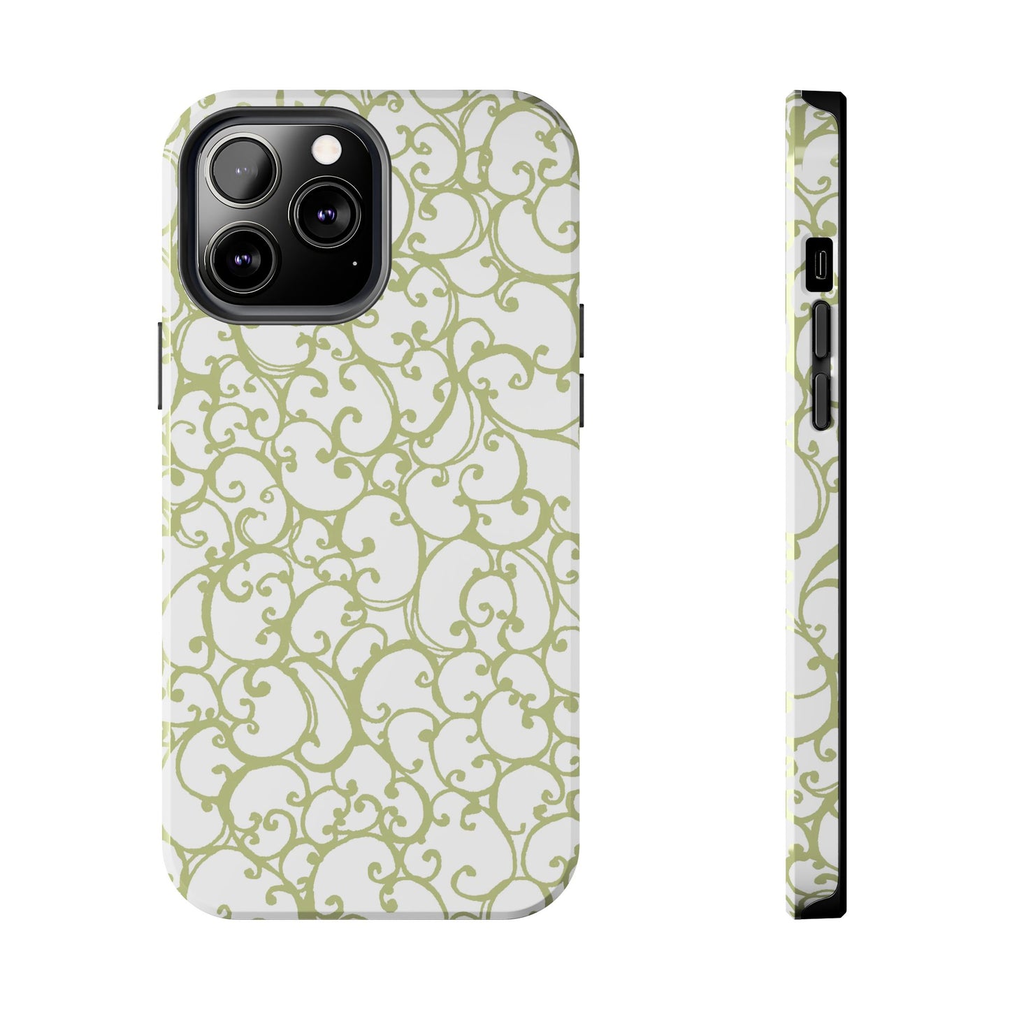 Scrollie White / Green Phone Case