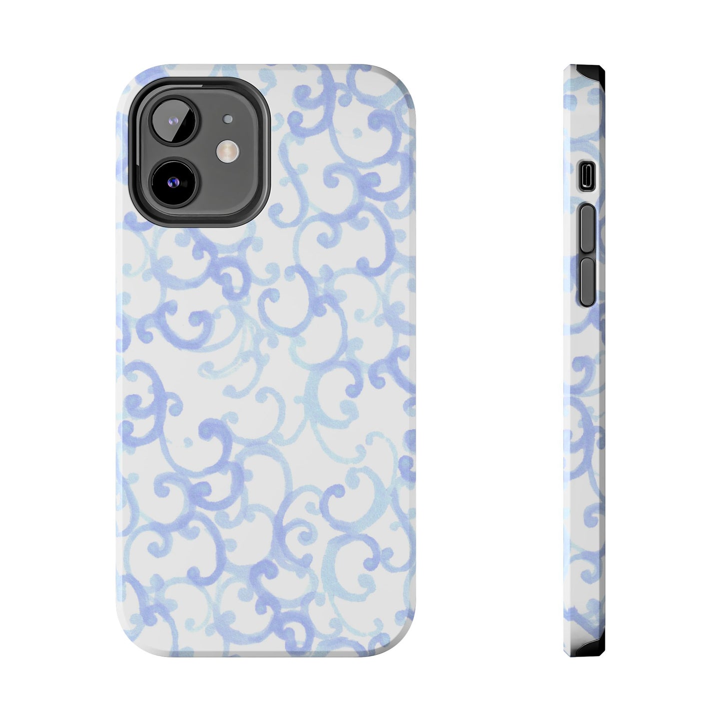 Scrollie White / Blue Phone Case