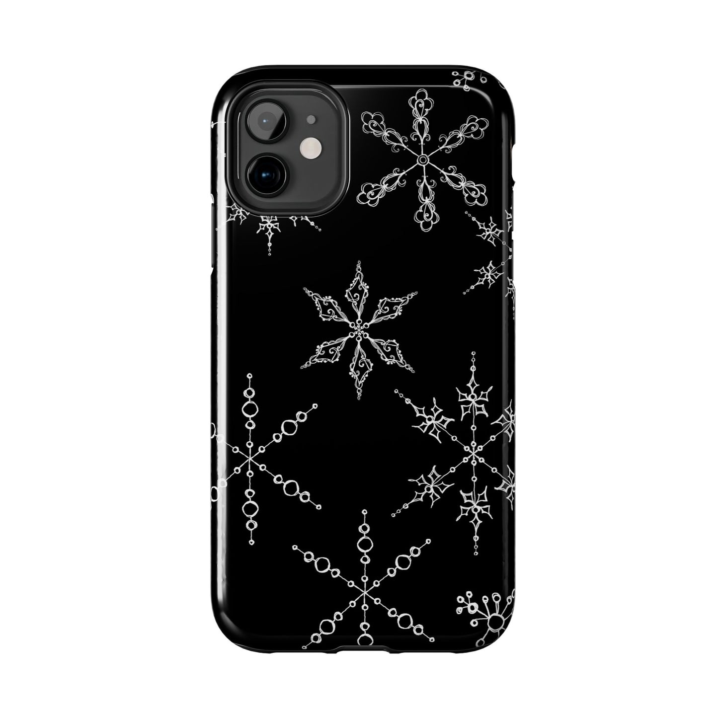 Snowflakes Black Phone Case