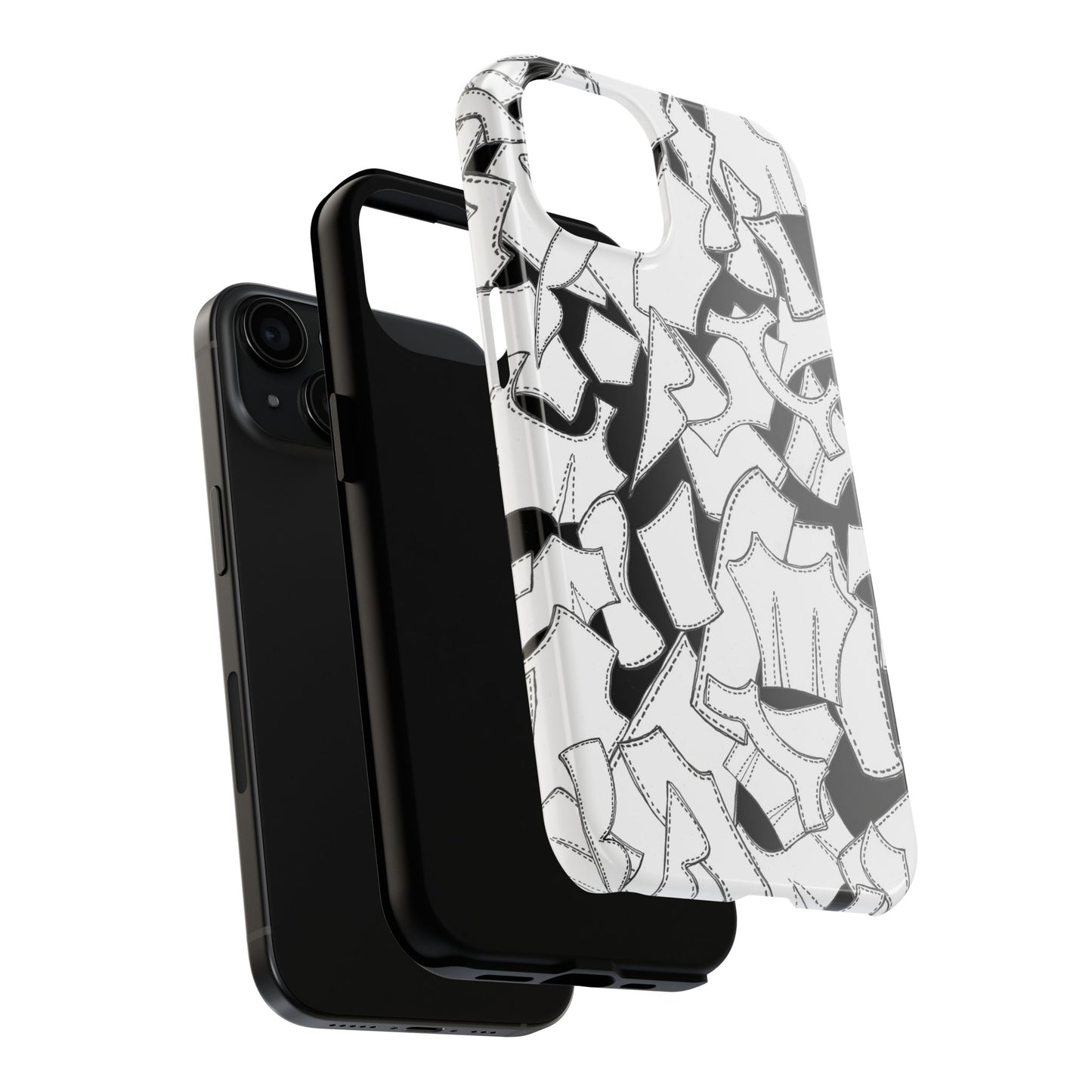 Pattern Pieces Black Phone Case
