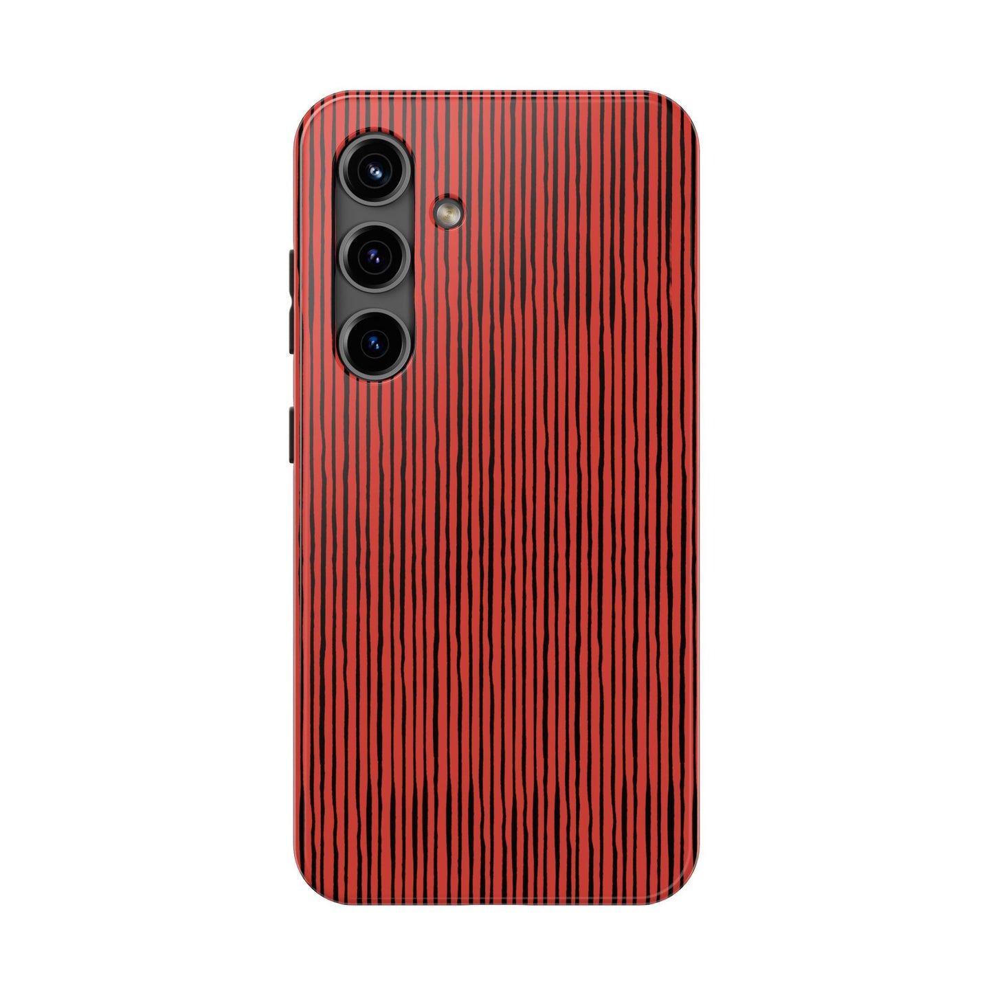 Quirky Pin Stripe Red / Black Phone Case
