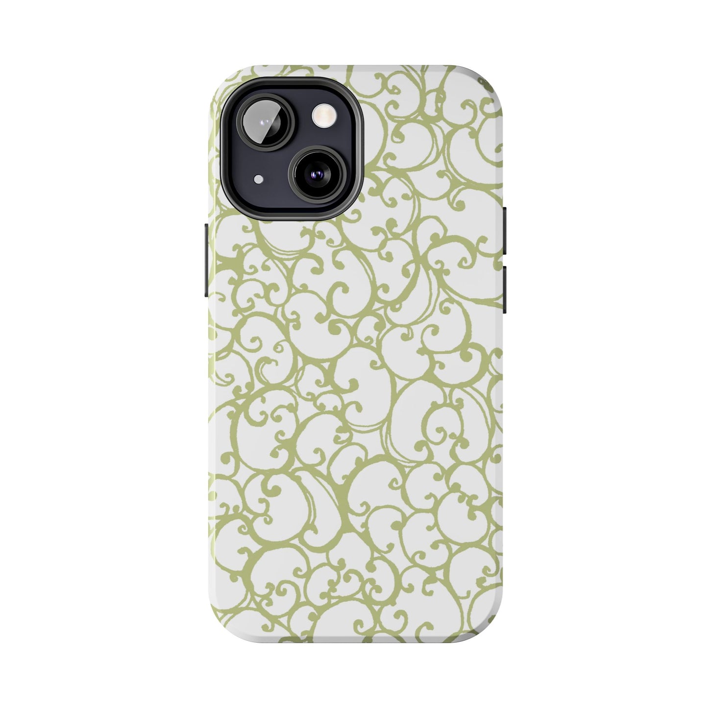 Scrollie White / Green Phone Case