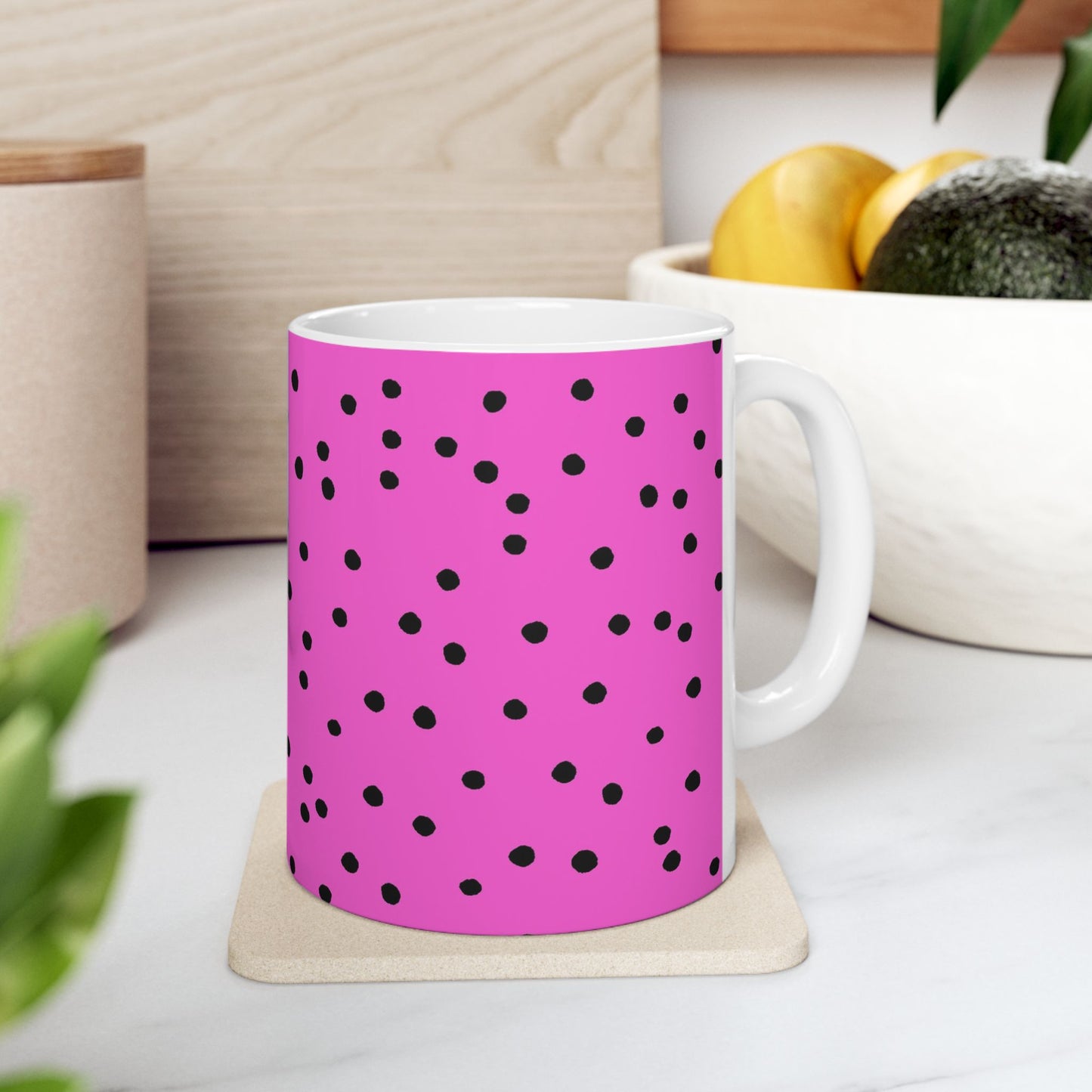 Dinky Dots Cerise / Black Cup