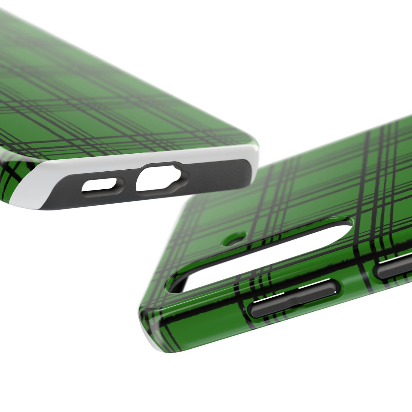 Glad Plaid Green / Black Phone Case