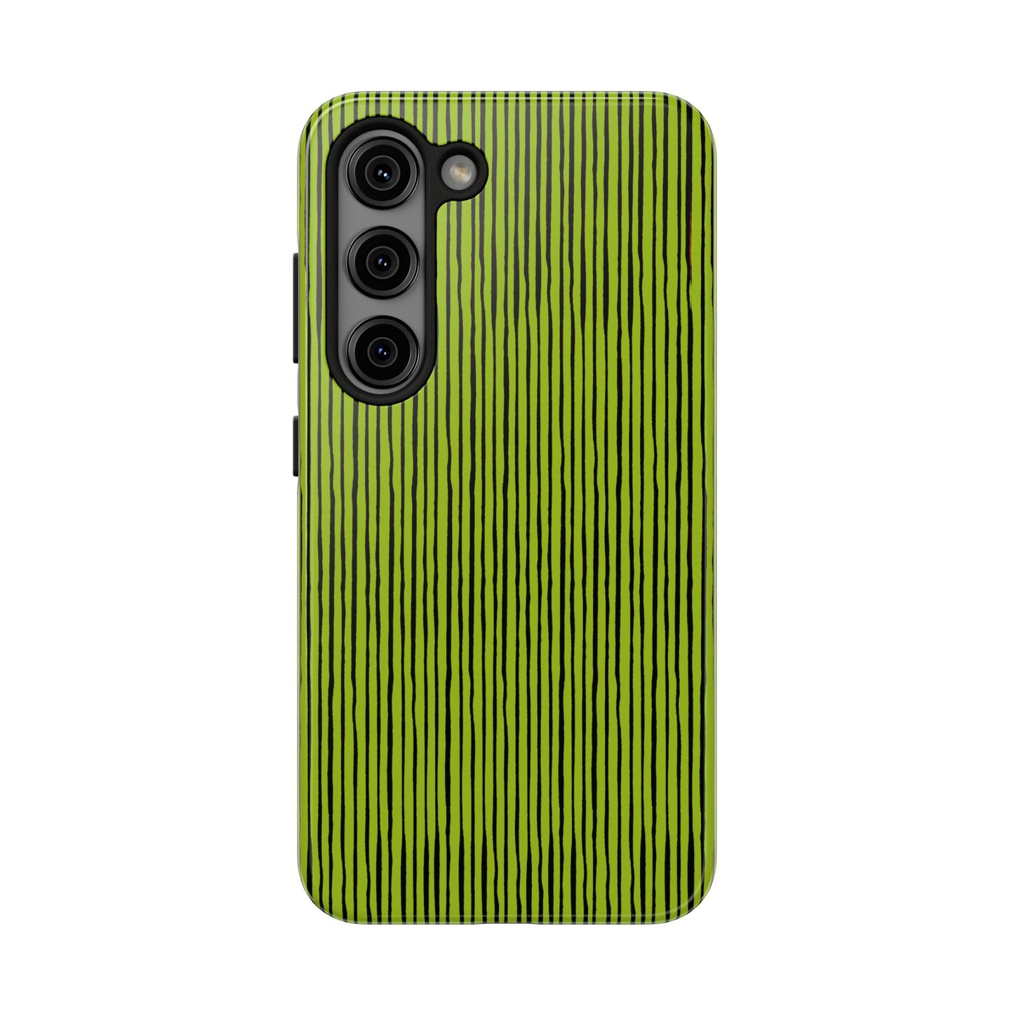 Quirky Pin Stripe Green / Black Phone Case