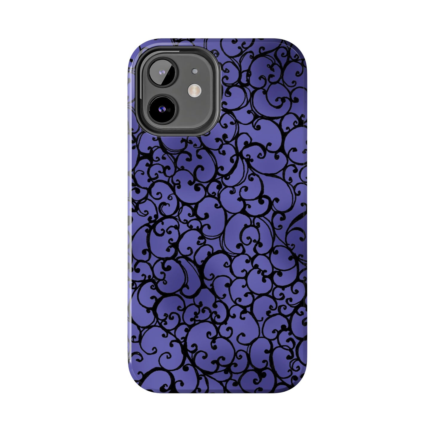 Scrollie Violet / Black Phone Case