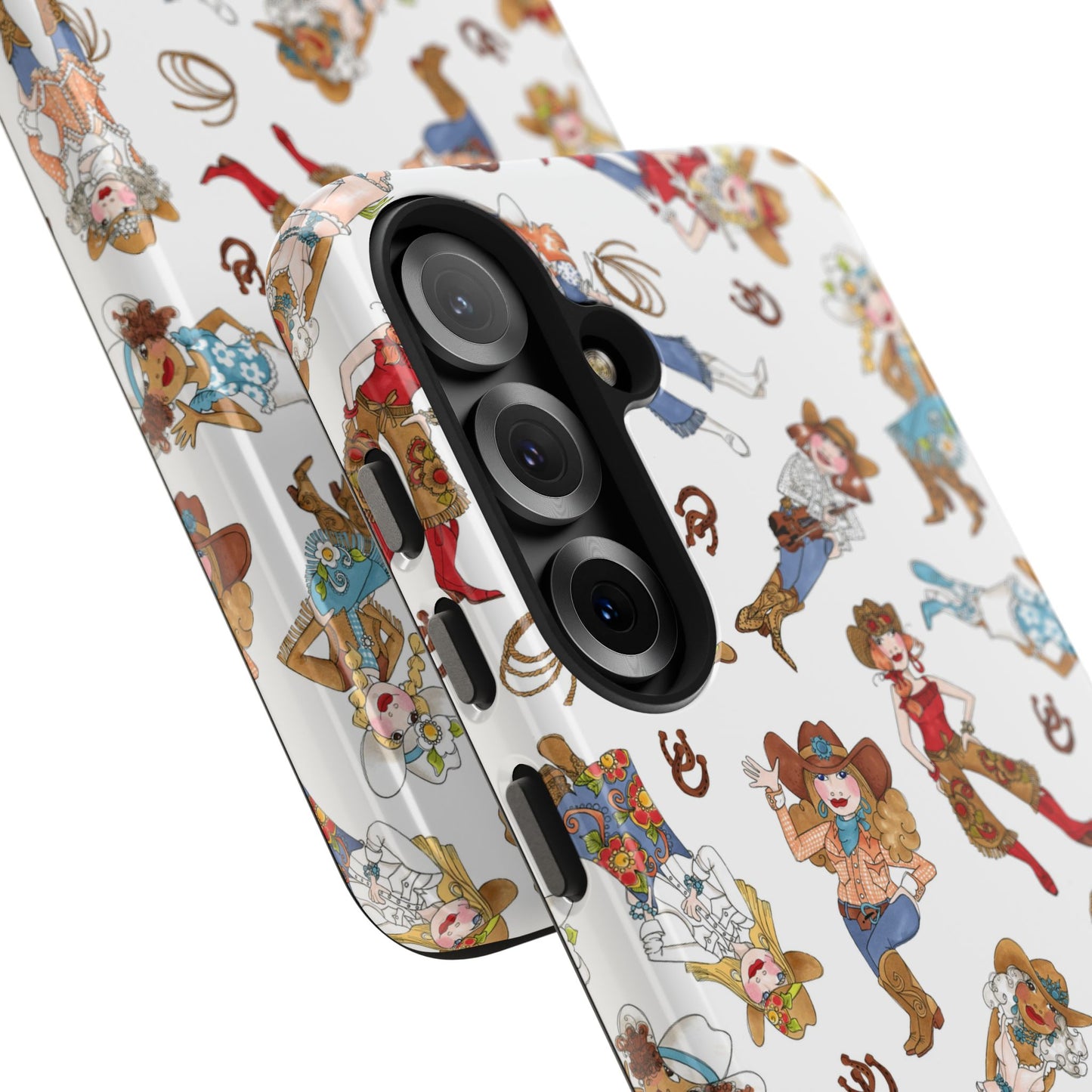 Tossed Cowgirls White Phone Case