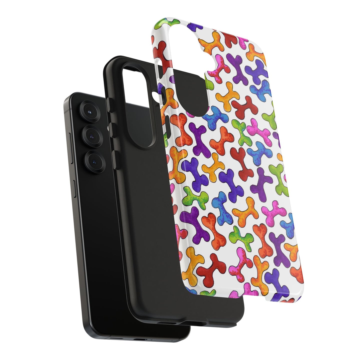 Fancy Bones White / Multi Phone Case