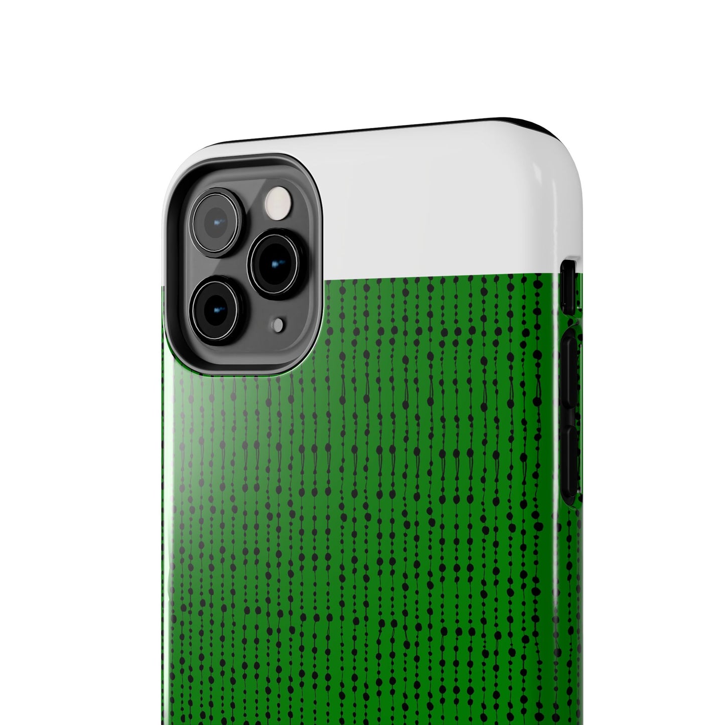 Beaded Curtain Green / Black Phone Case