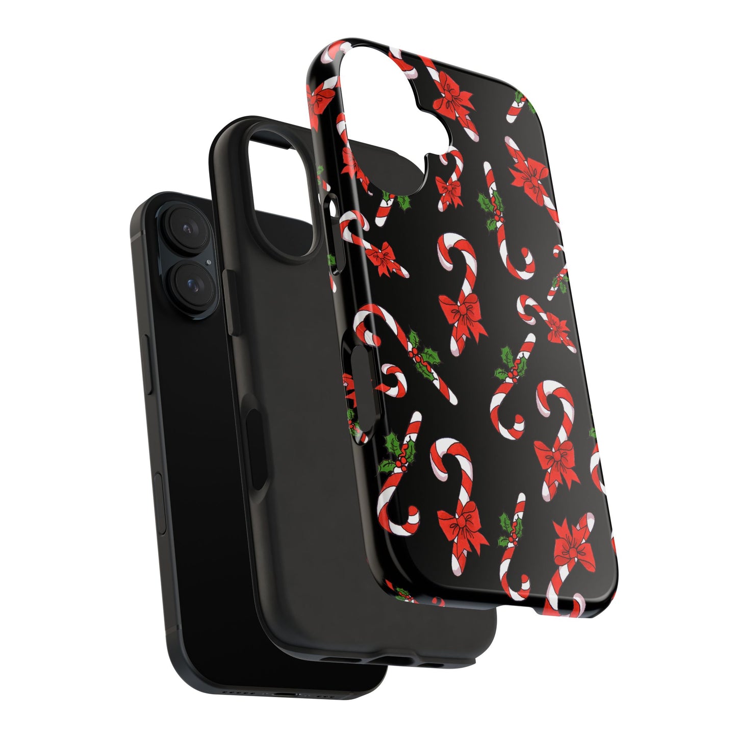 Candy Cane Crowd Black Phone Case