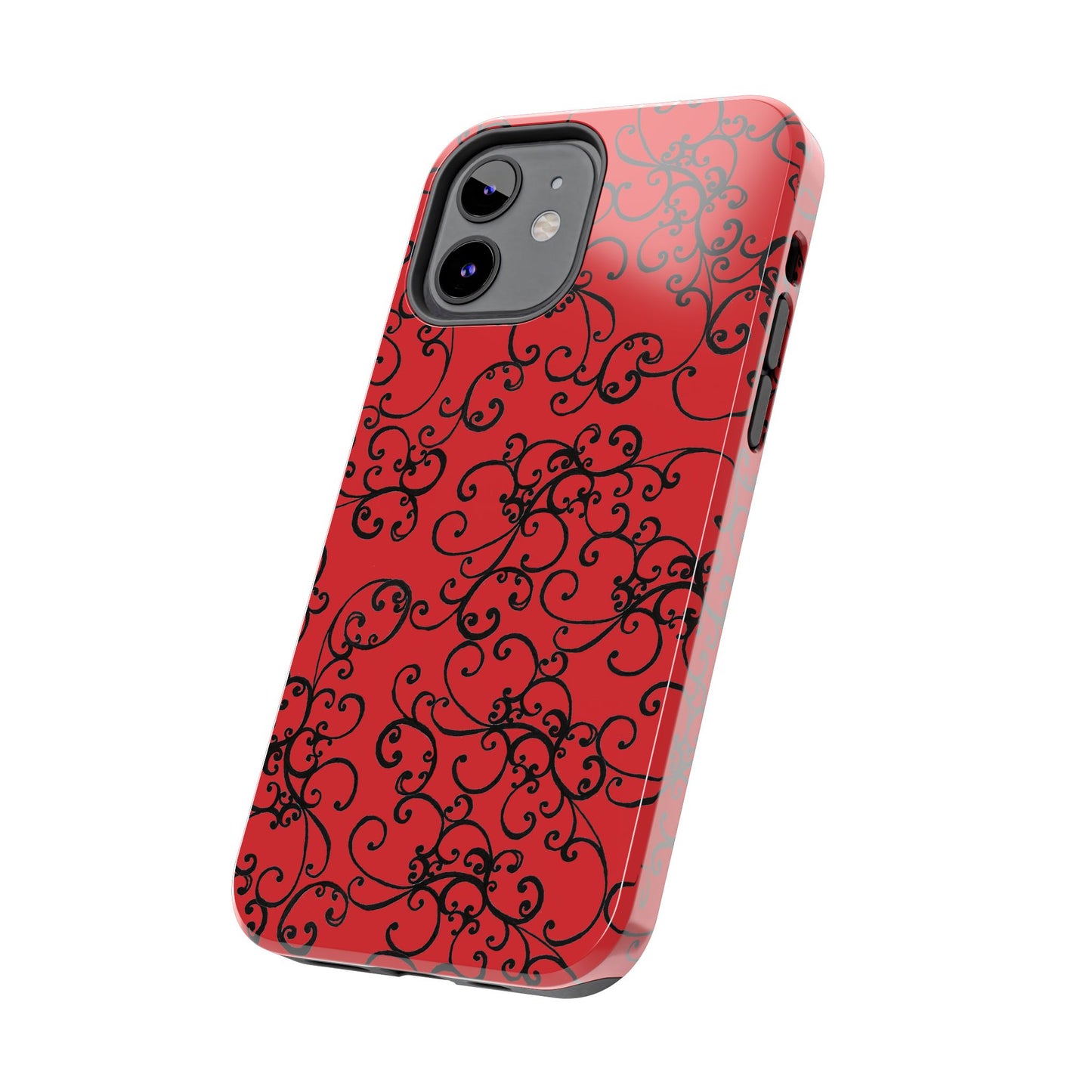 Elegant Scroll Red / Black Phone Case