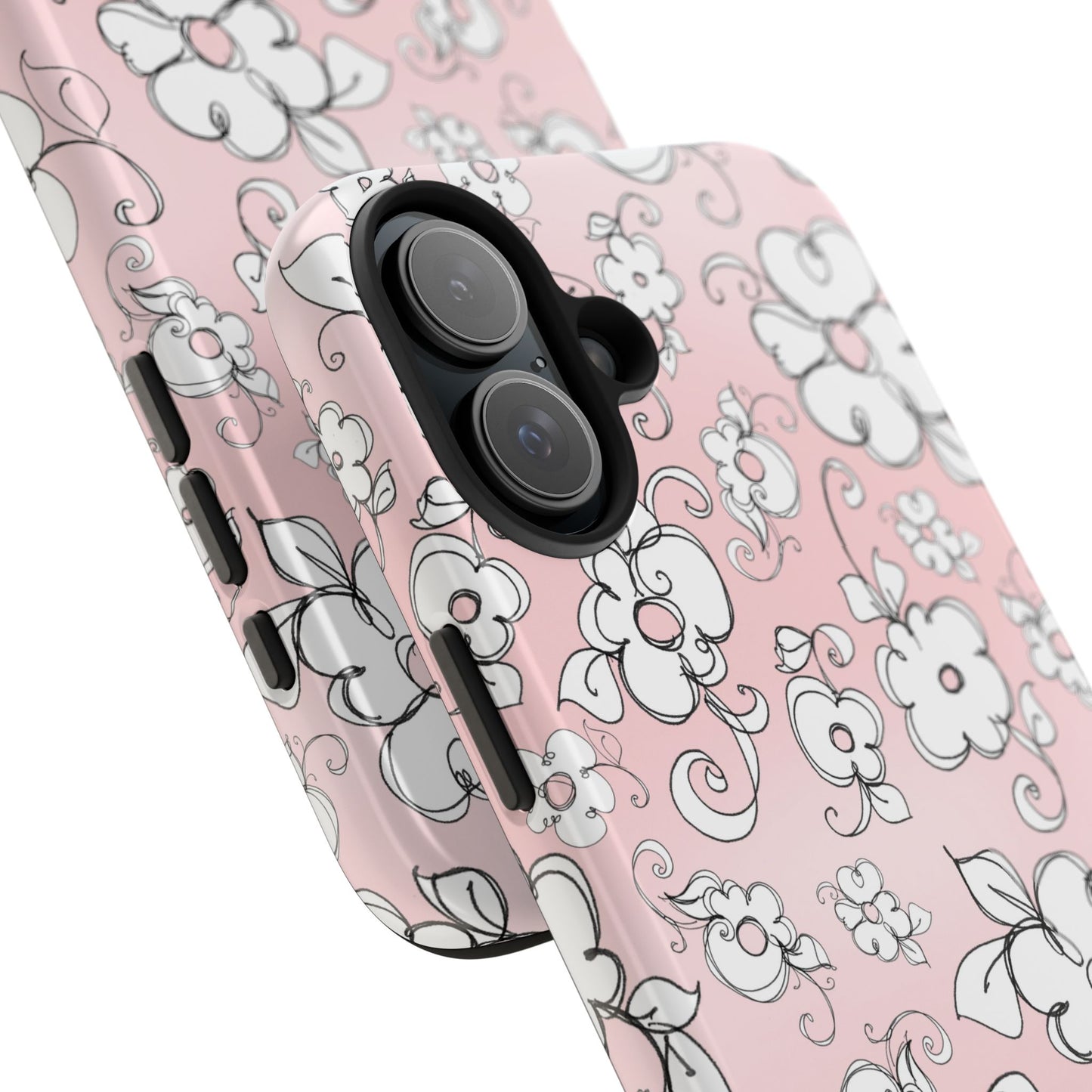 Lady Flowers Pink Sky Phone Case