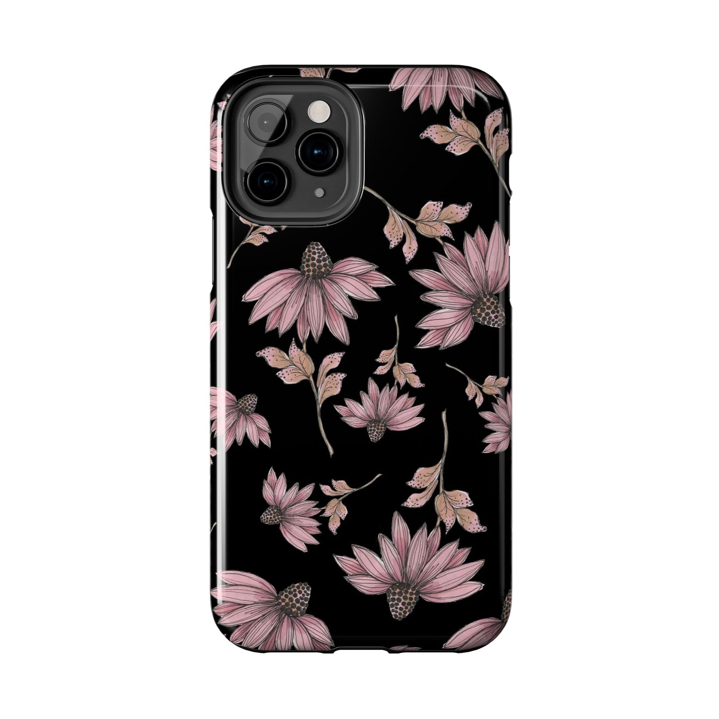 Wild Cone Flowers Black Phone Case