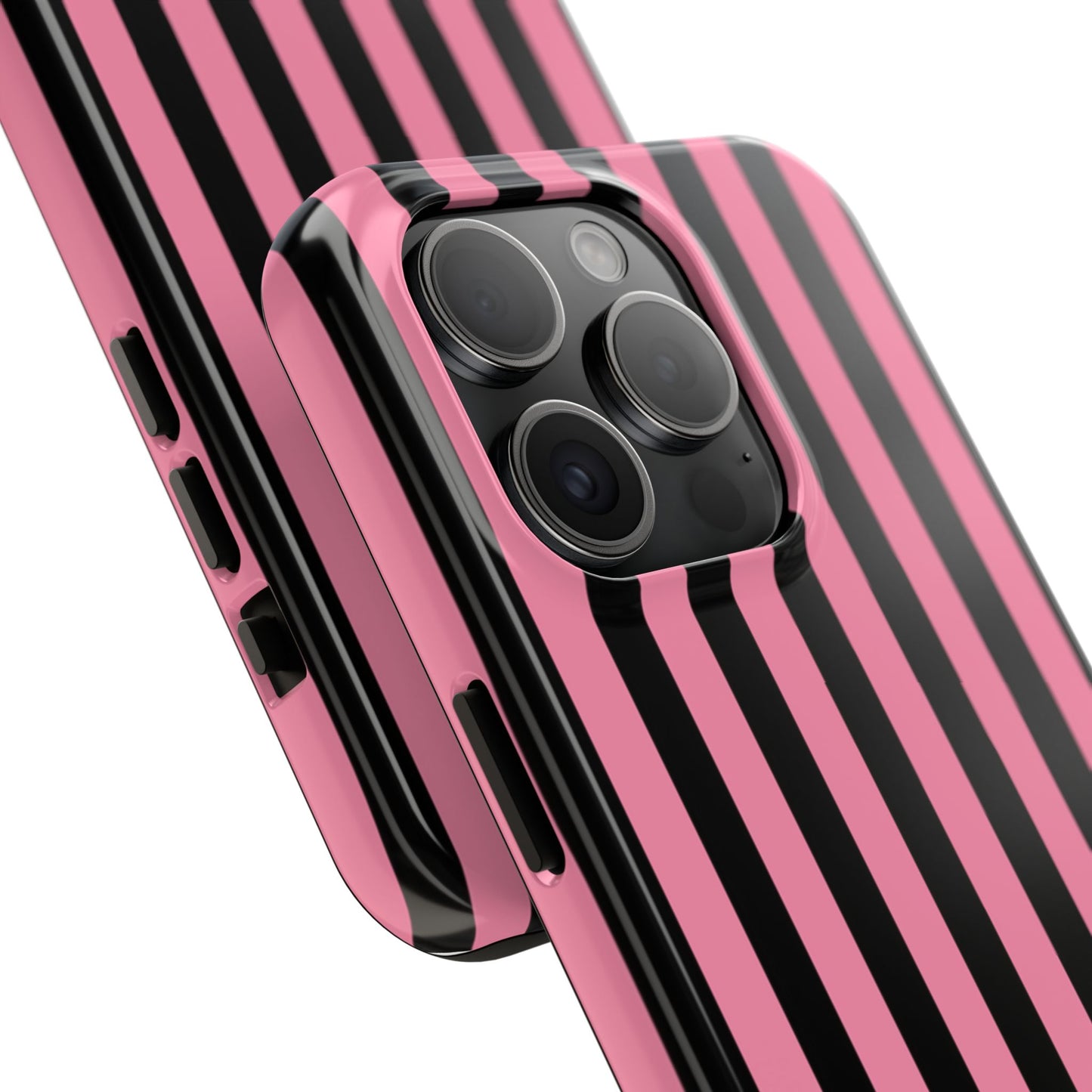 Vertical Stripe Pink / Black Phone Case