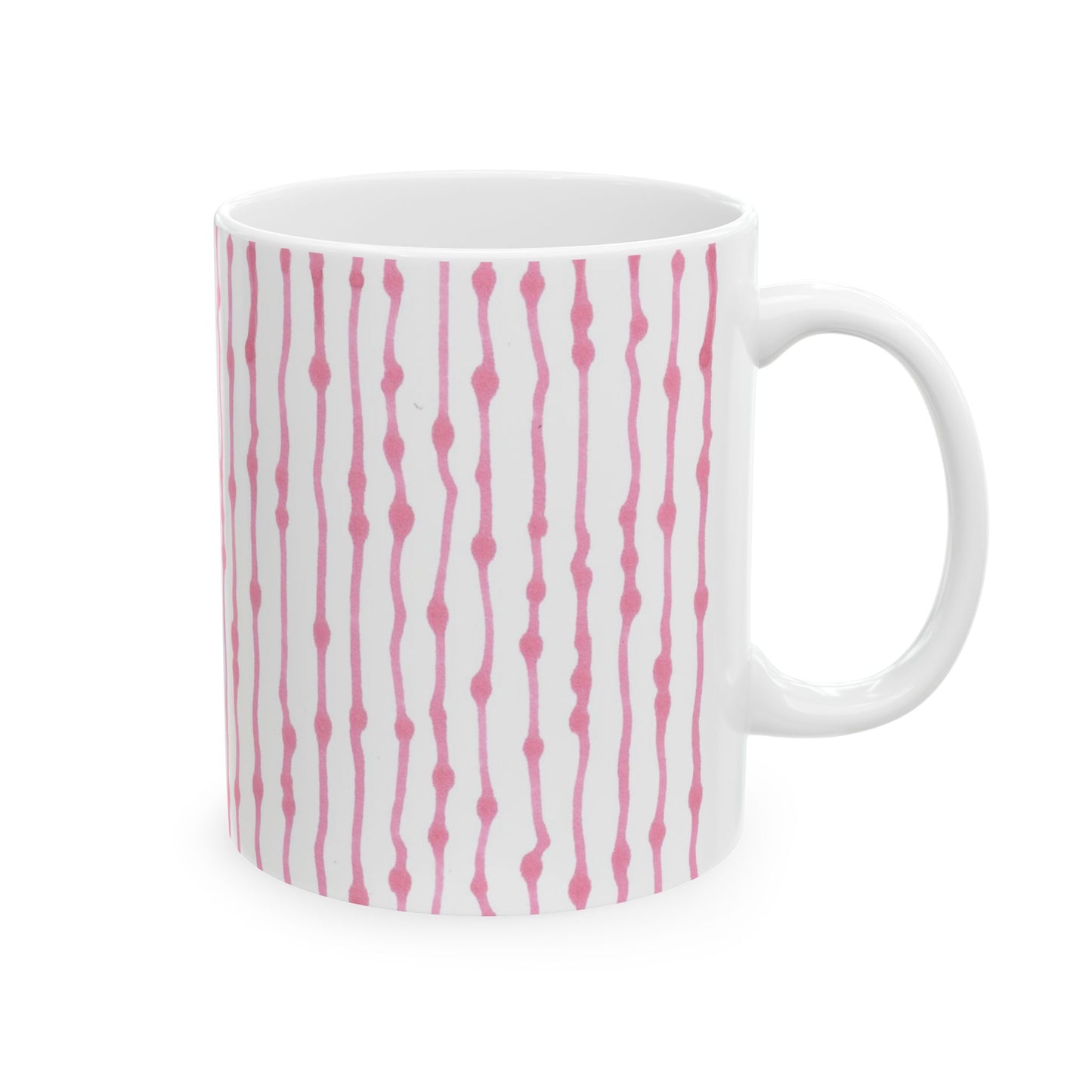 Faux Seersucker White / Pink Cup