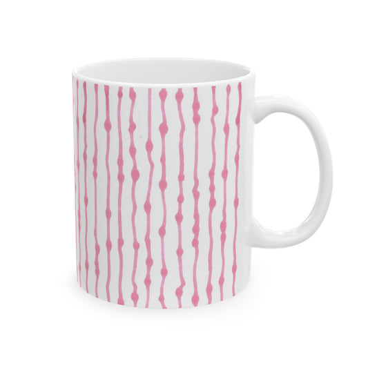 Faux Seersucker White / Pink Cup