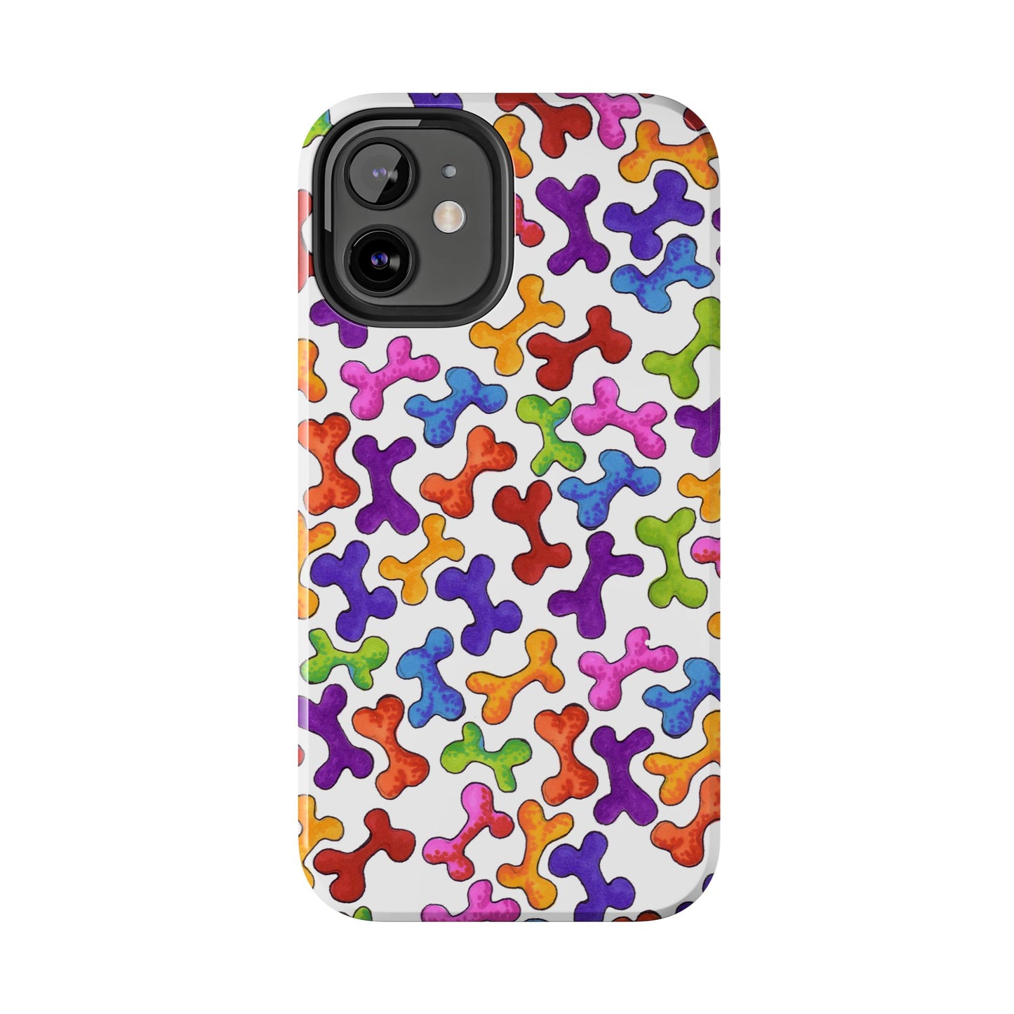 Fancy Bones White / Multi Phone Case