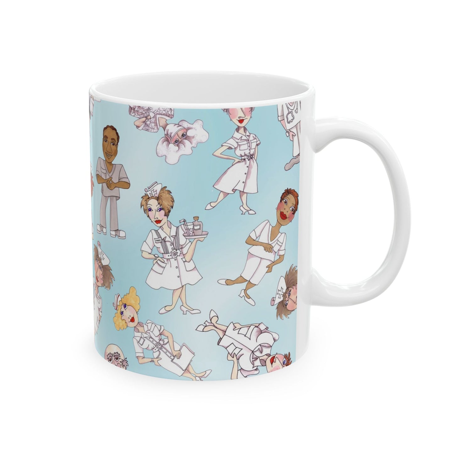 Tossed Nurses Aqua Cup