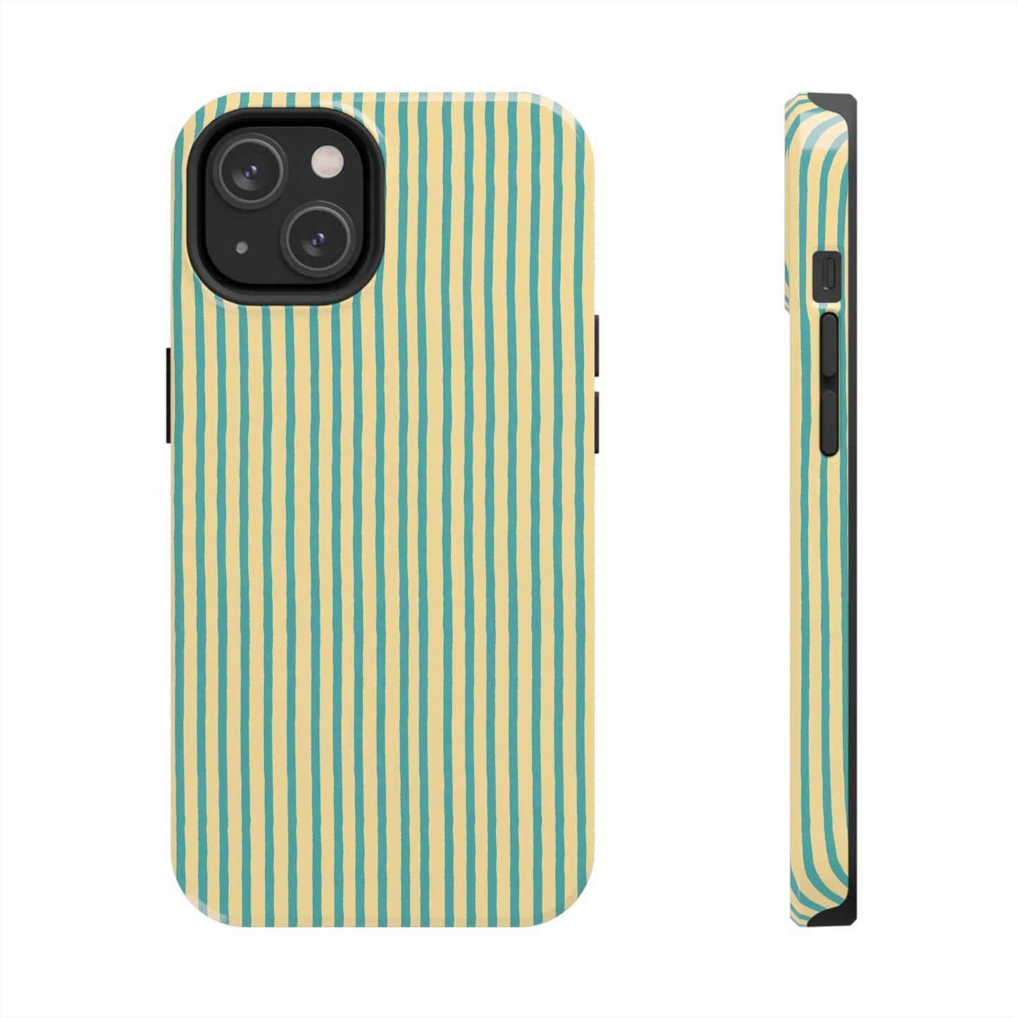 Stripe Yellow / Turquoise Phone Case