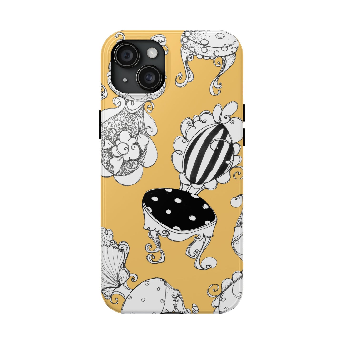 Bistro Chairs Yellow Phone Case