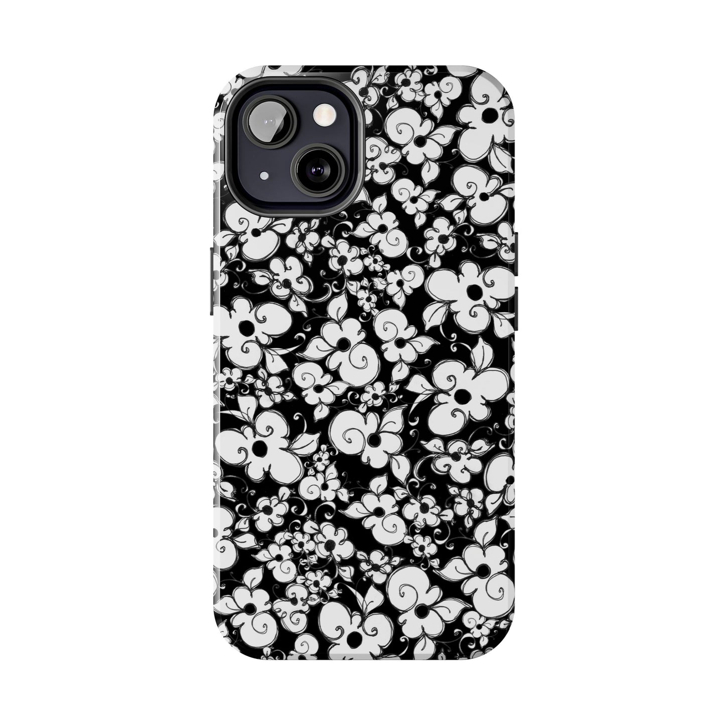 Dog Daisies Black Phone Case