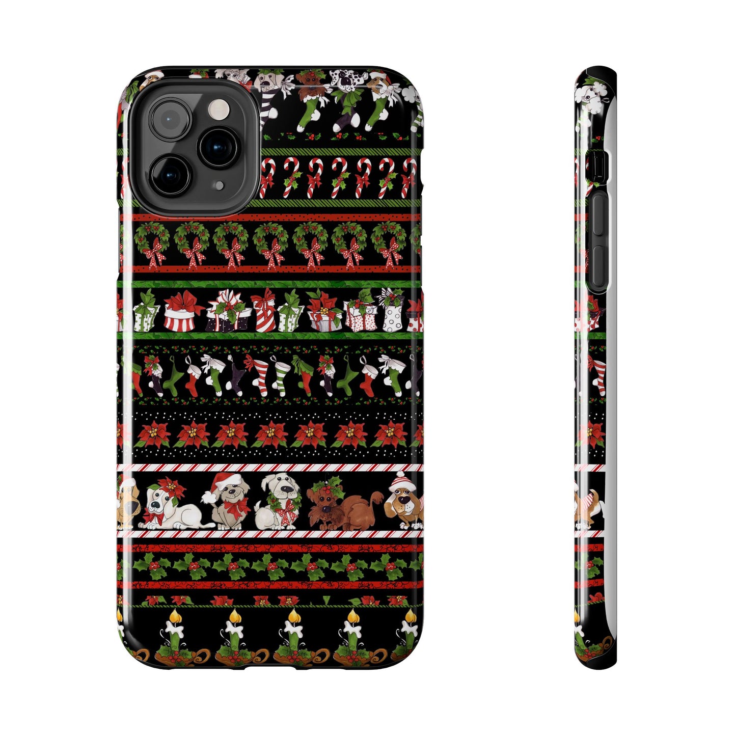 Holiday Borders Black Phone Case