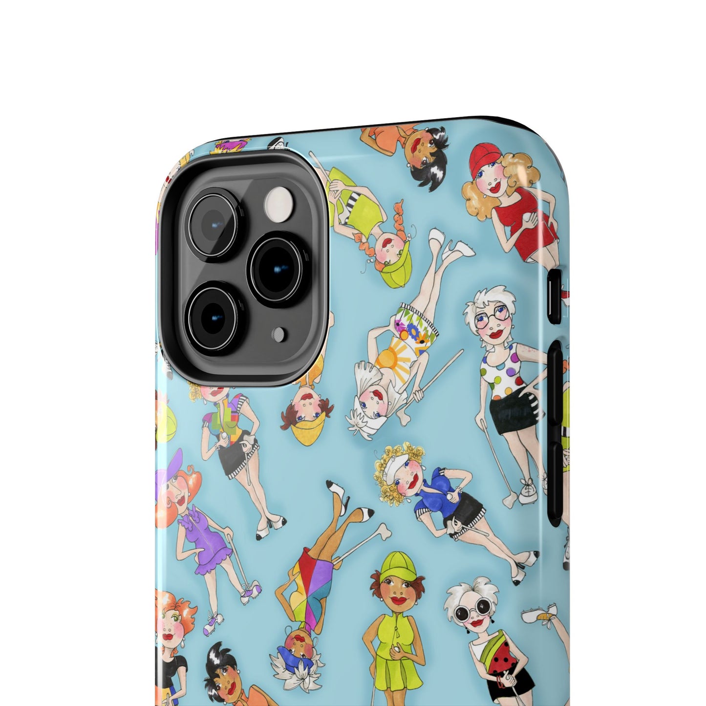 Tossed Golfer Girls Turquoise Phone Case