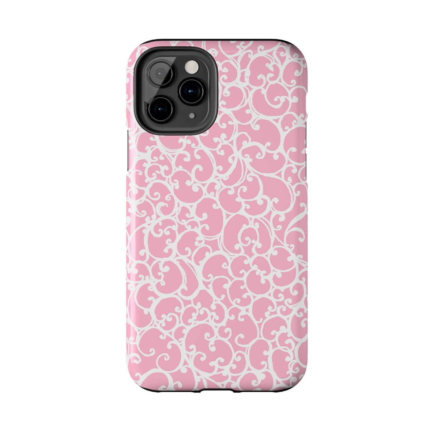 Scrollie Pink / White Phone Case