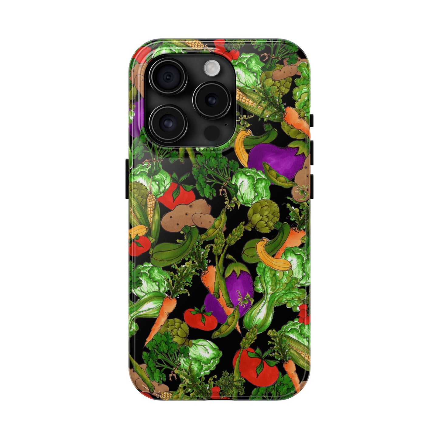 Veggie Jungle Black Phone Case