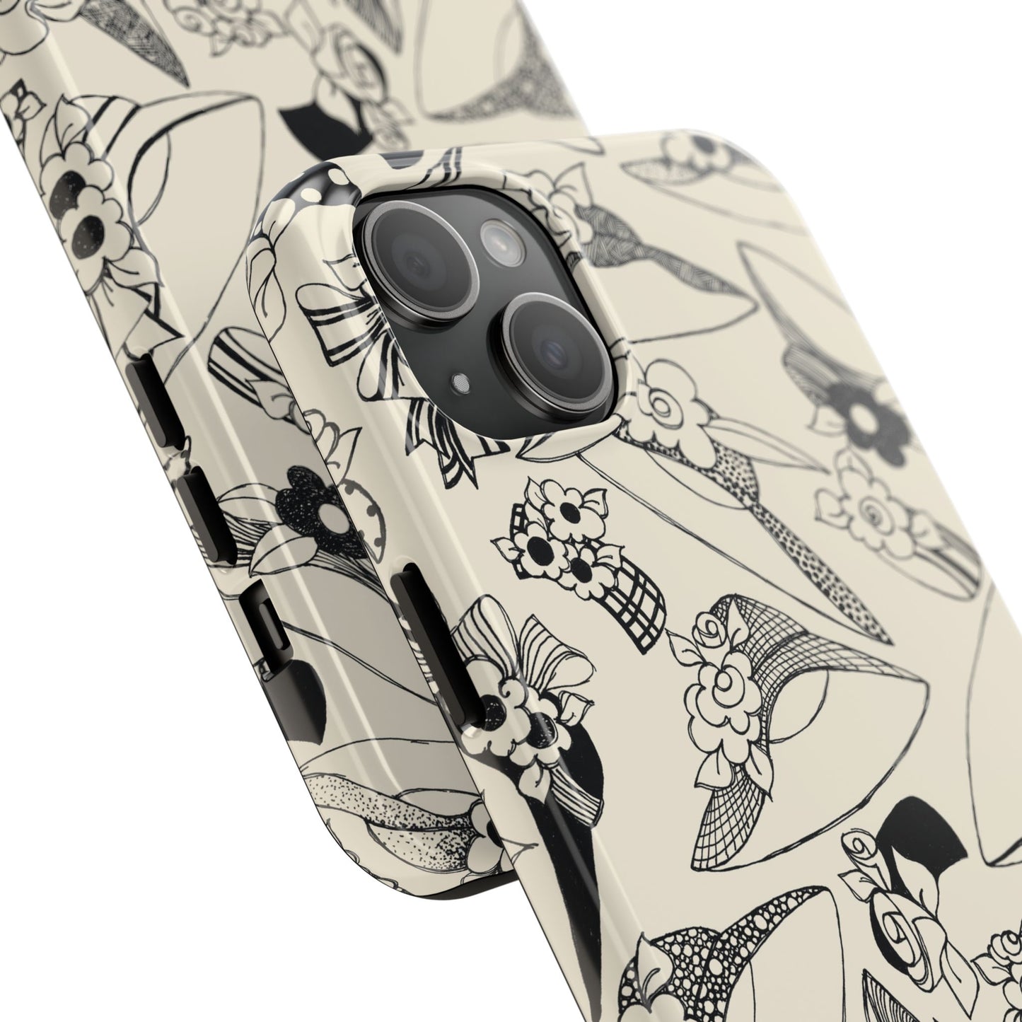 Millinery Ivory / Black Phone Case