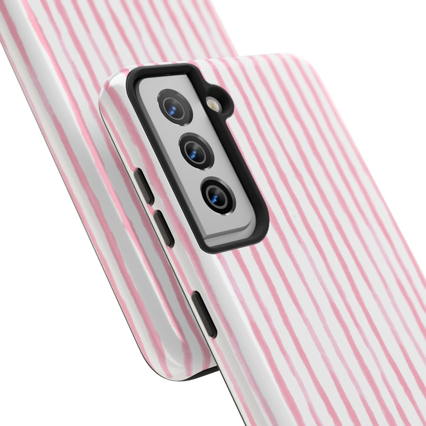 Happy Stripe White / Pink Phone Case