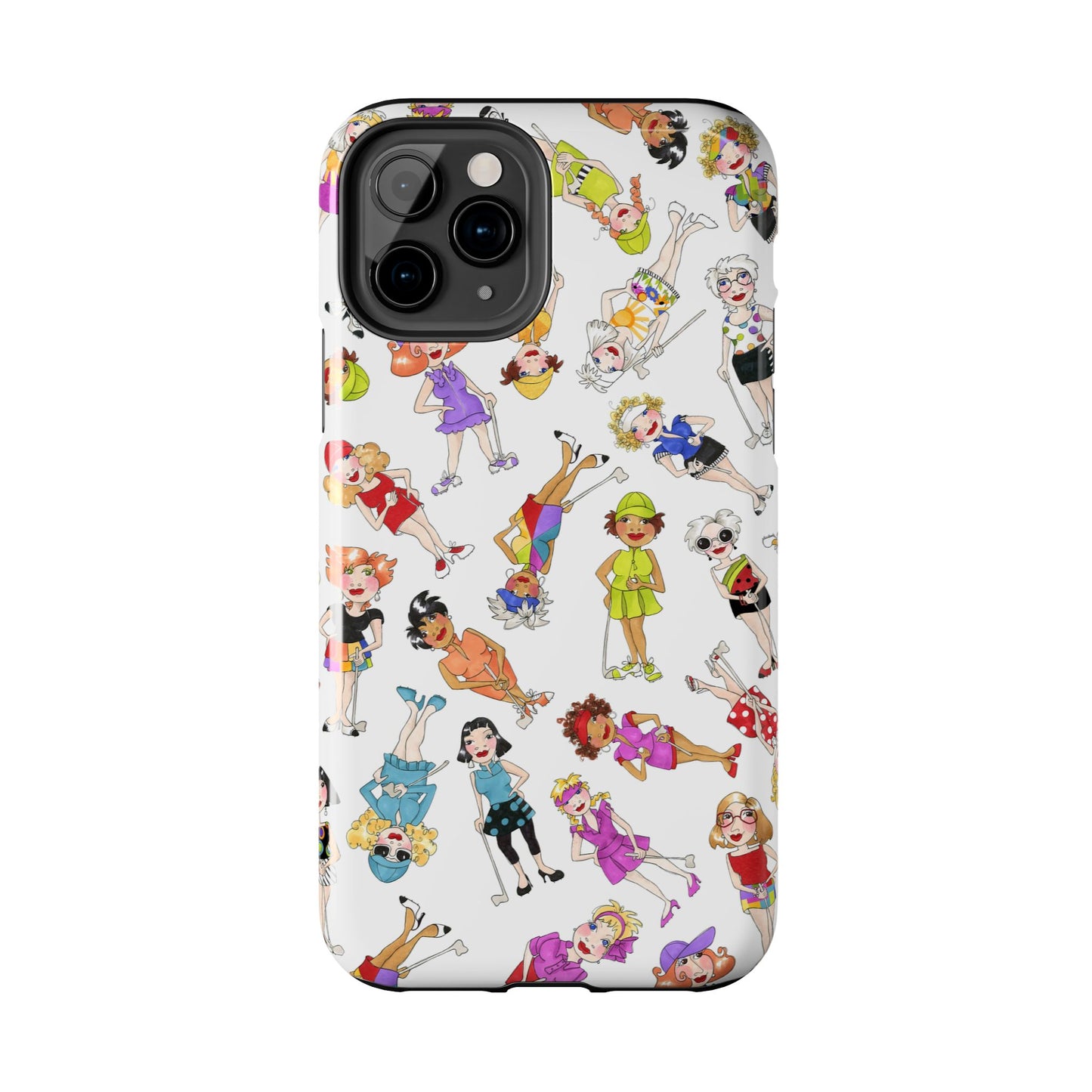 Tossed Golfer Girls White Phone Case
