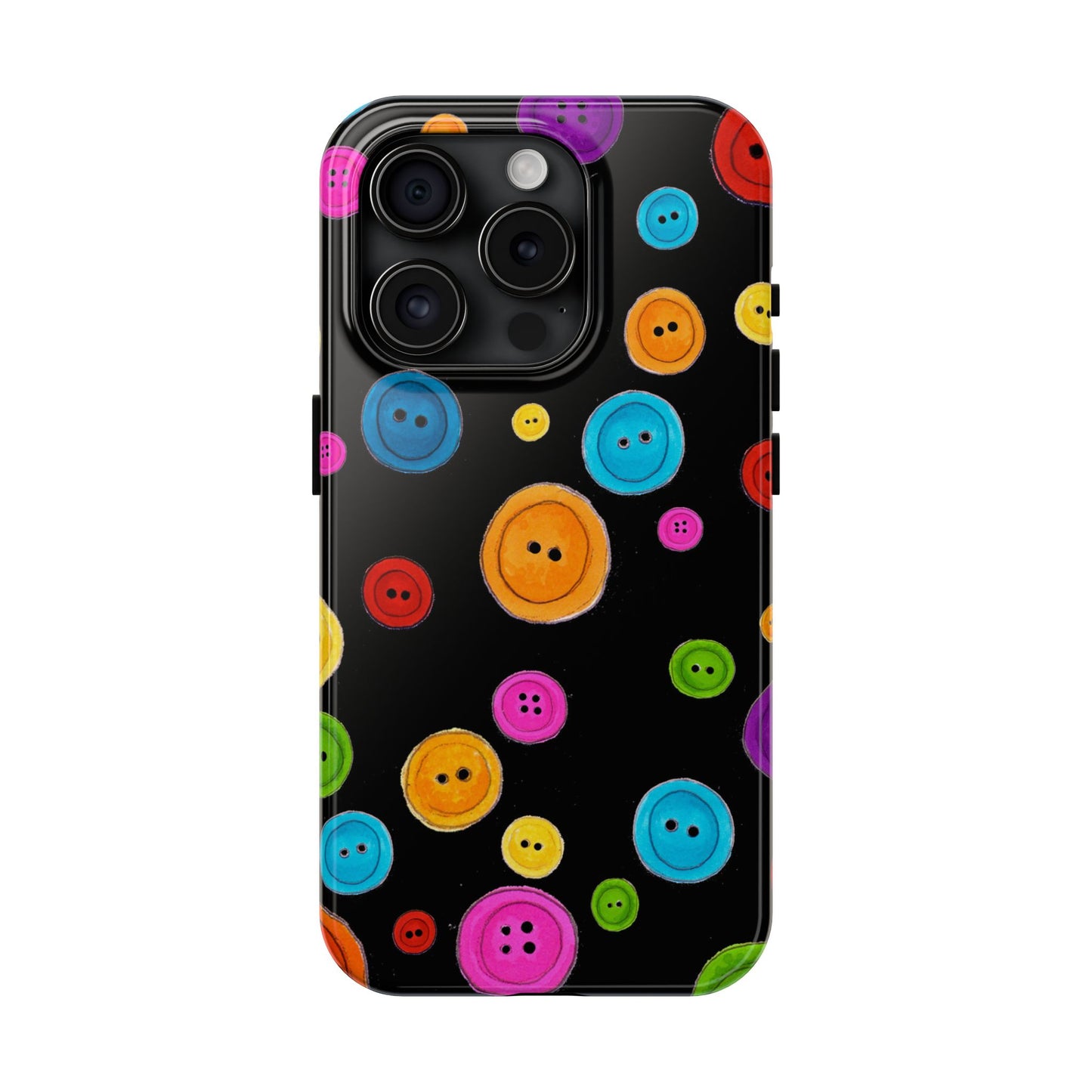 Button Dots Black Phone Case