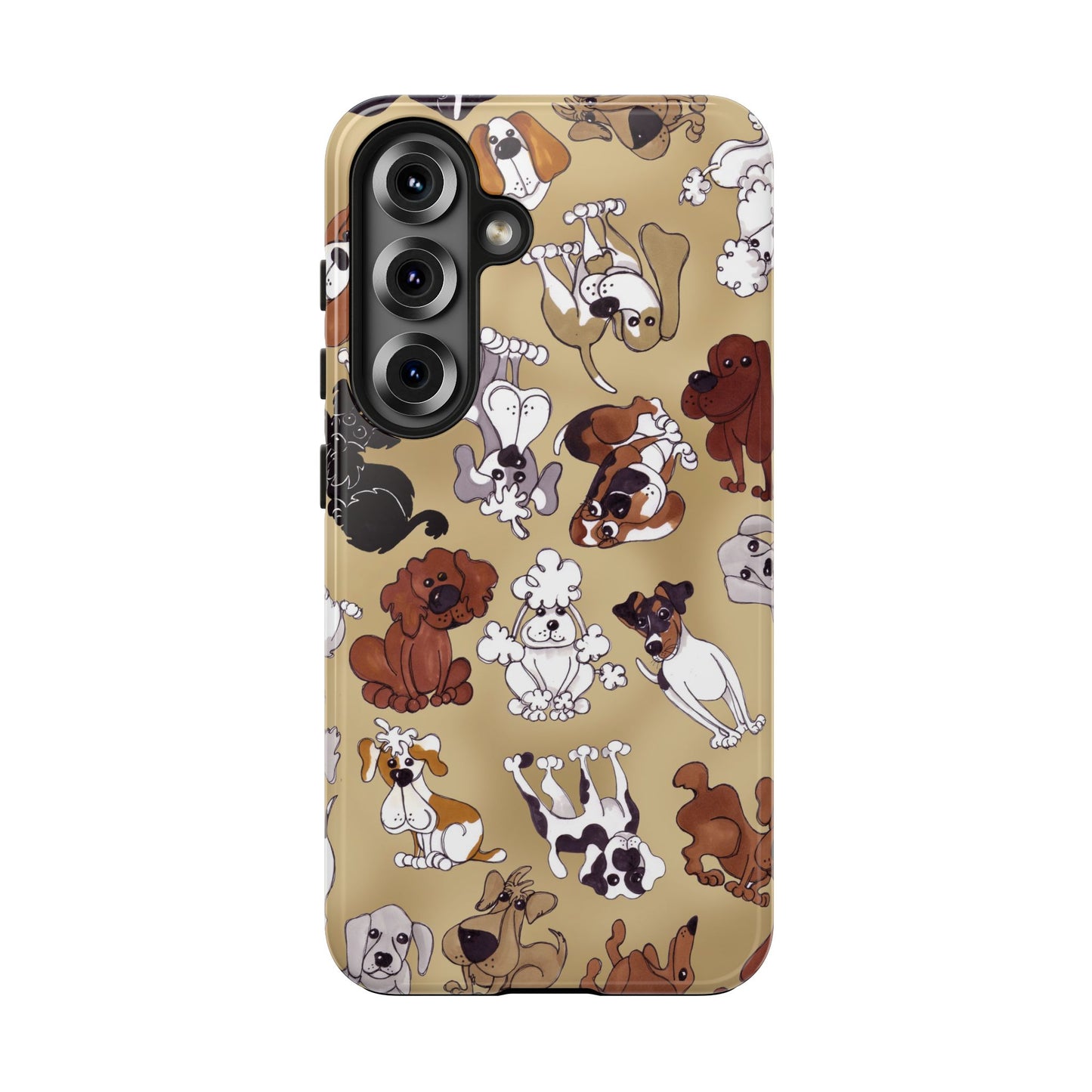 Tossed Doggies Tan Phone Case