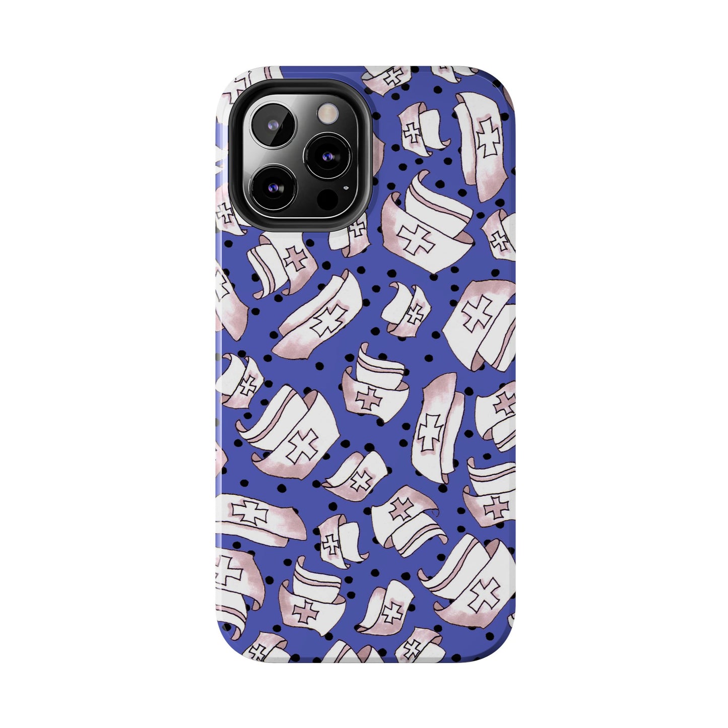 Med Hats Blue / Black Phone Case
