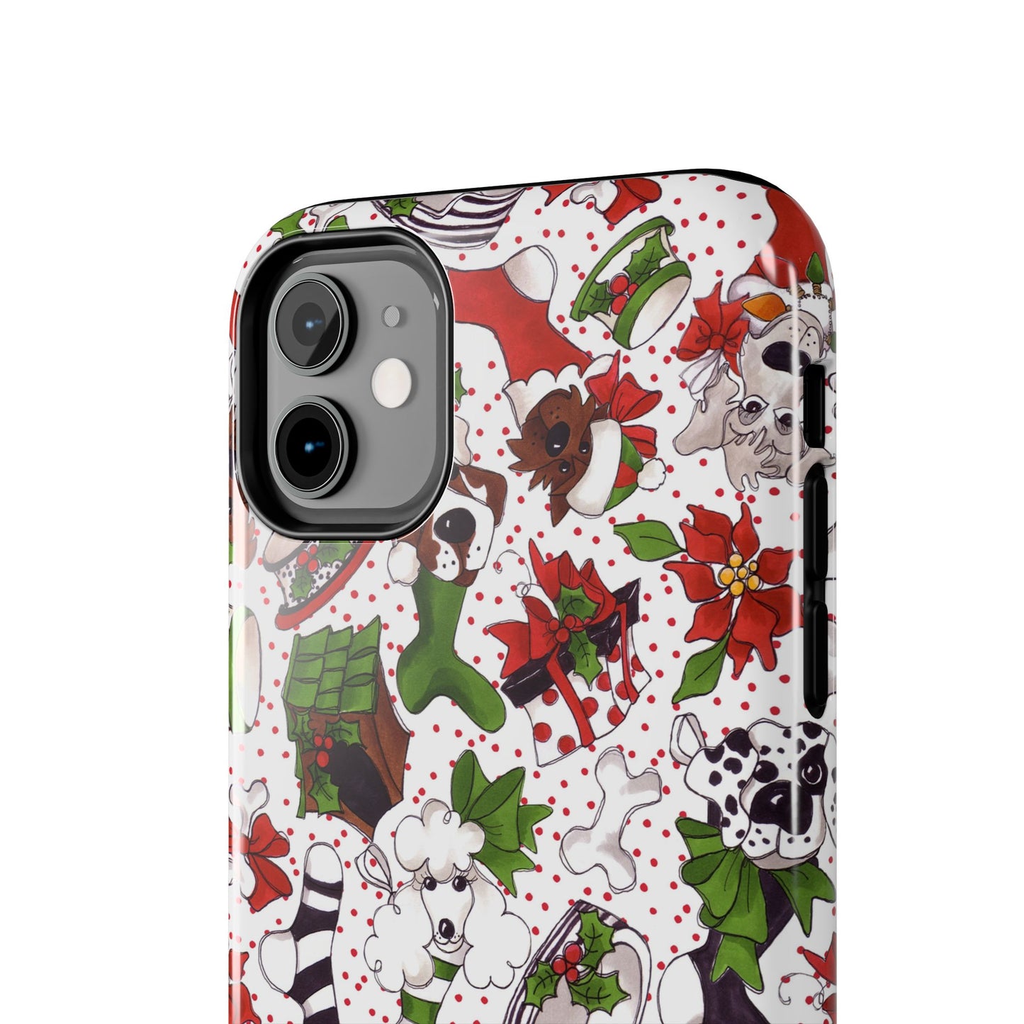 Holiday Fun Toss White / Red Phone Case