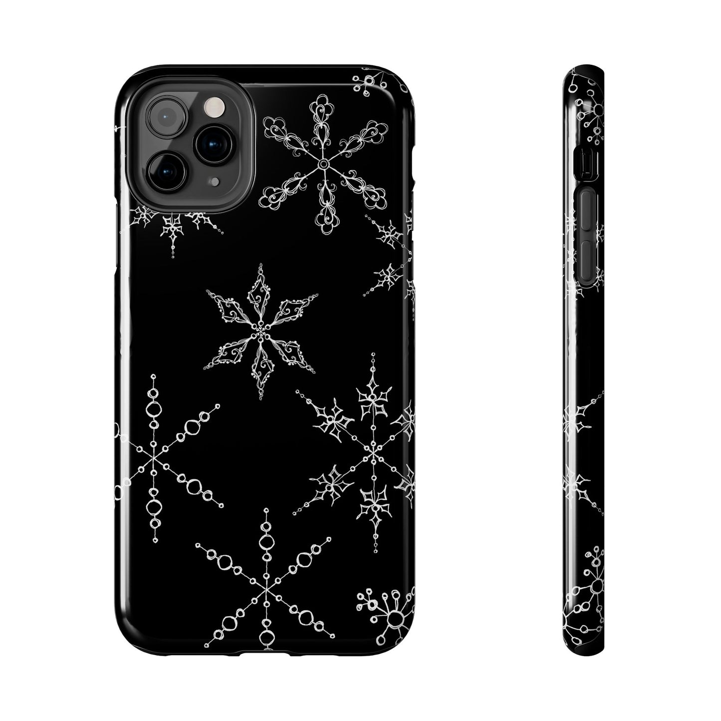 Snowflakes Black Phone Case