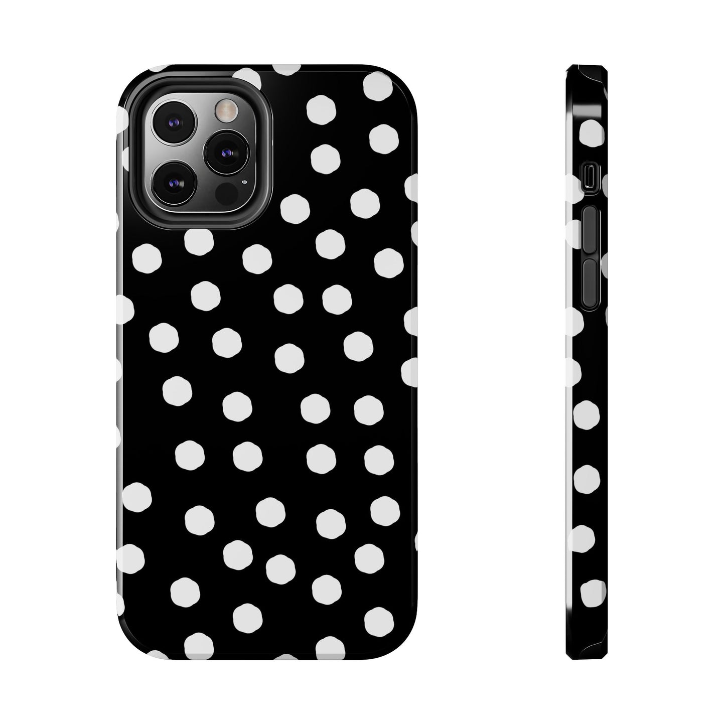 Jumbo Dots Black / White Phone Case