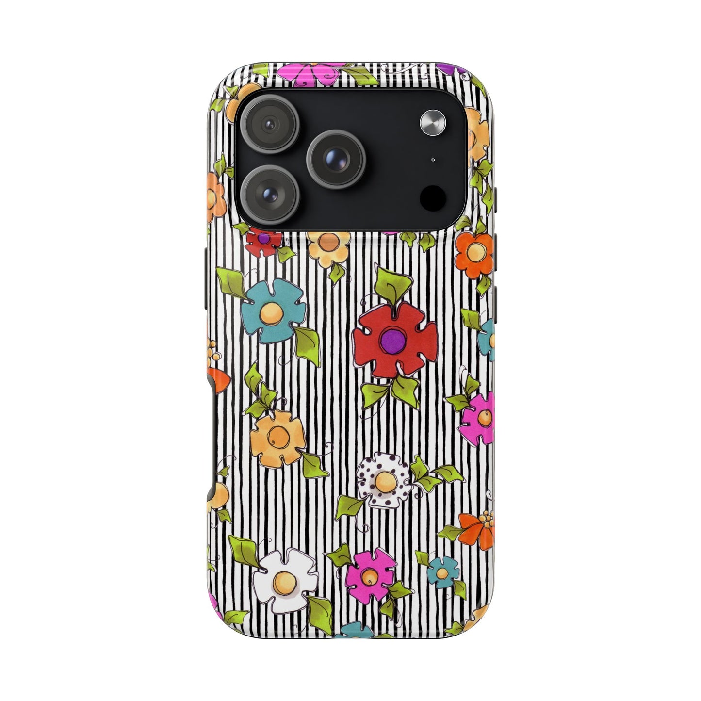 Dog Blooms White / Black Phone Case
