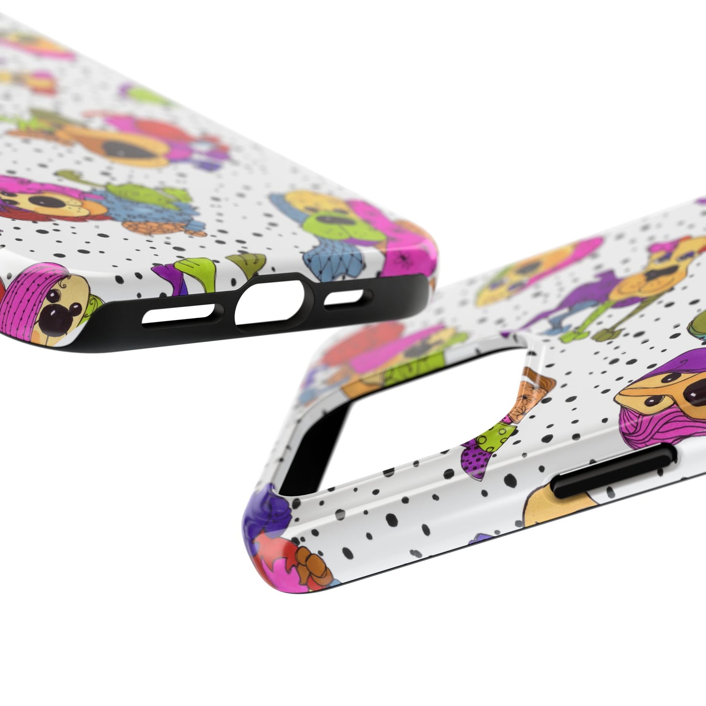 Tossed Happy Dogs White Phone Case