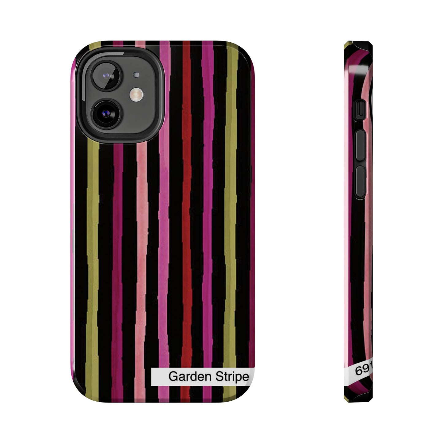 Garden Stripe Black Phone Case