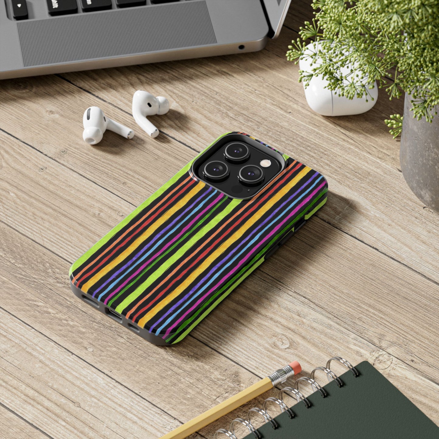 Stripe Fancy Black Phone Case