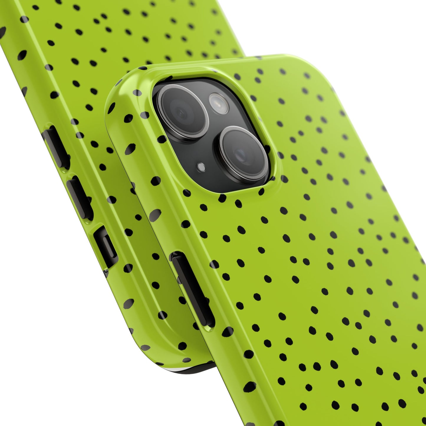 Dinky Dots Lime / Black Phone Case